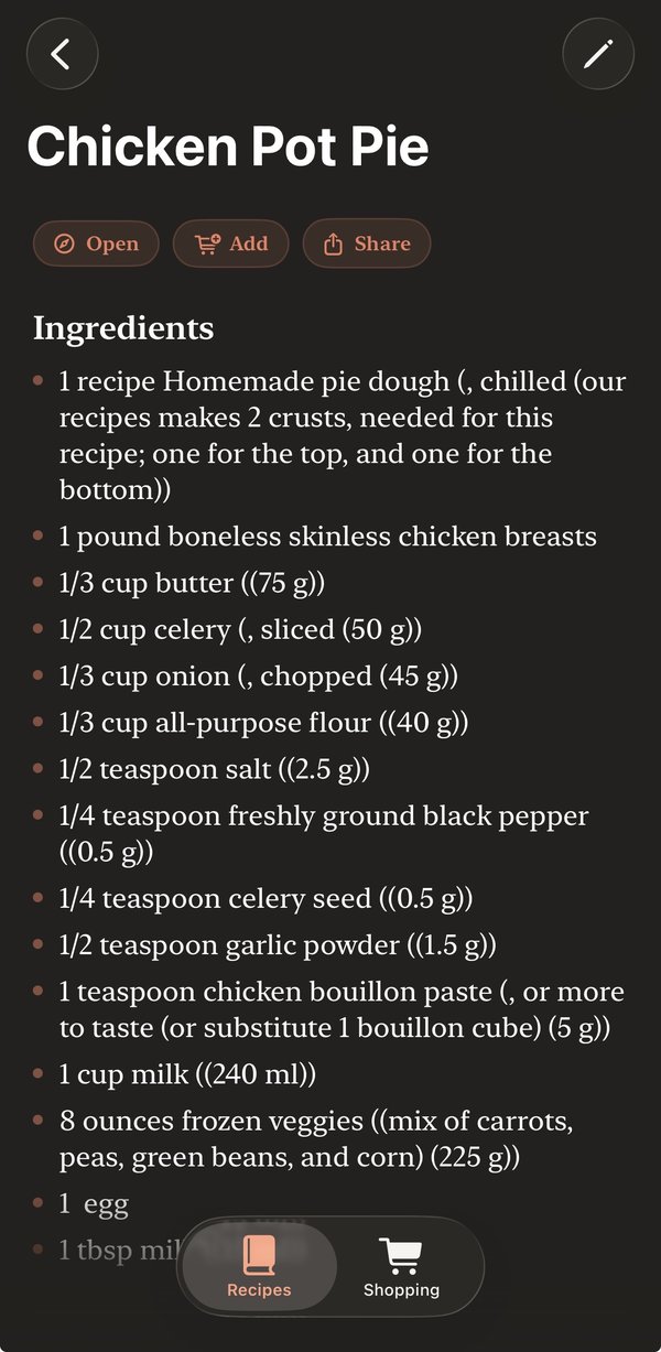 Simmer Down recipe detail view